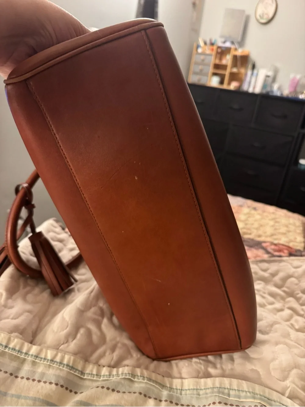 Coach Leather Satchel in Chestnut Brown